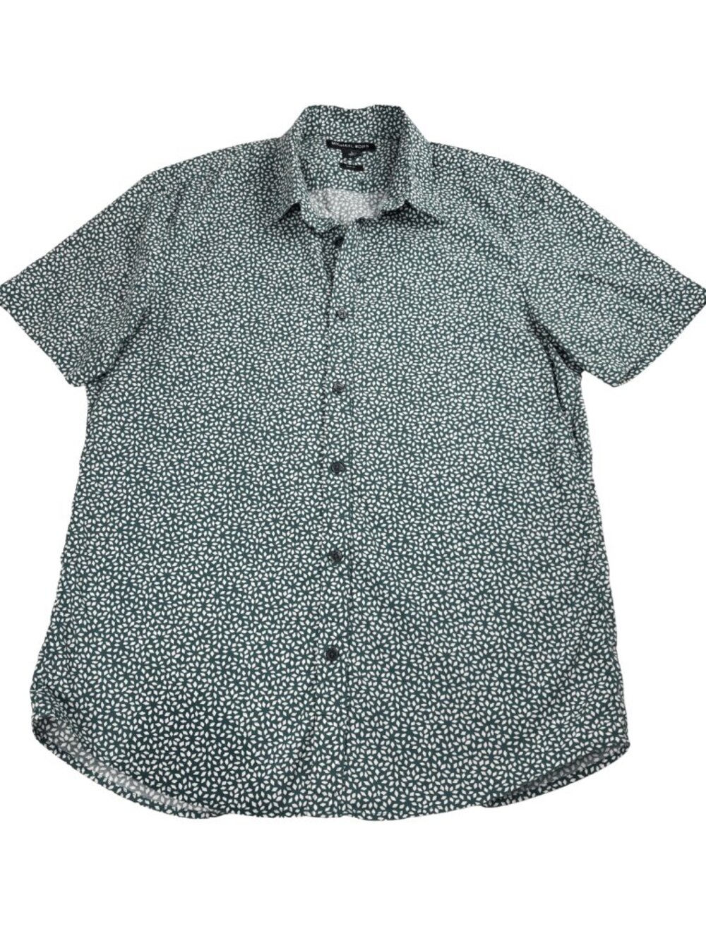 Michael Kors Slim Fit Short Sleeve Shirt L Teal